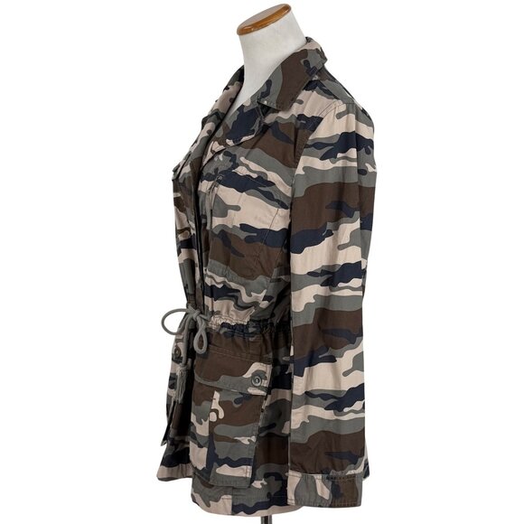 Y2K Banana Republic Camo Military Jacket | Gorpcore Utility Grunge Streetwear Lg - Picture 13 of 16